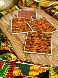 Orange Kente Print